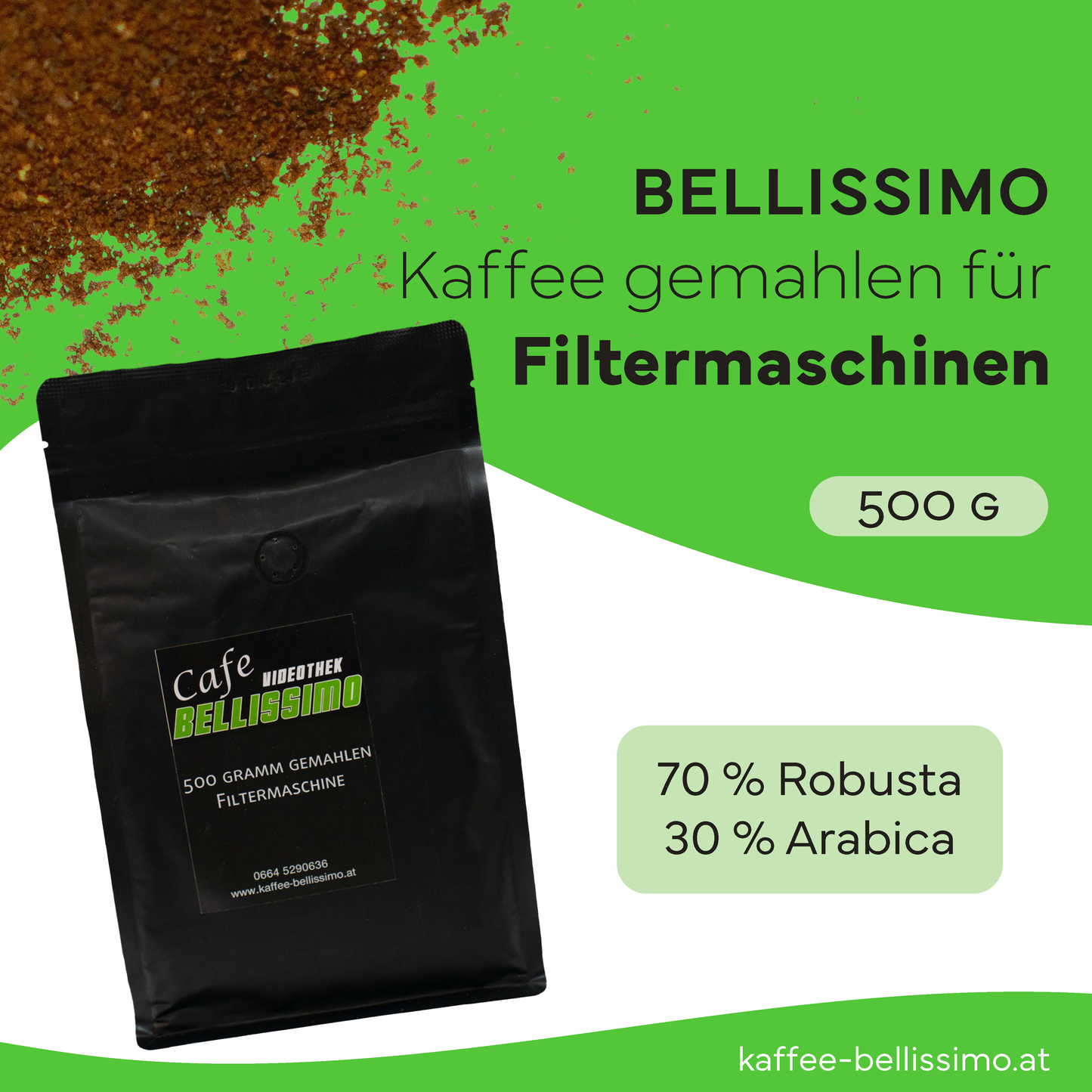 1kg gemahlener Kaffee für Filtermaschine